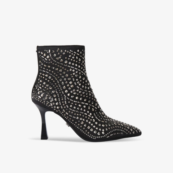 

Подиумные атласные ботильоны, украшенные заклепками Carvela, черный