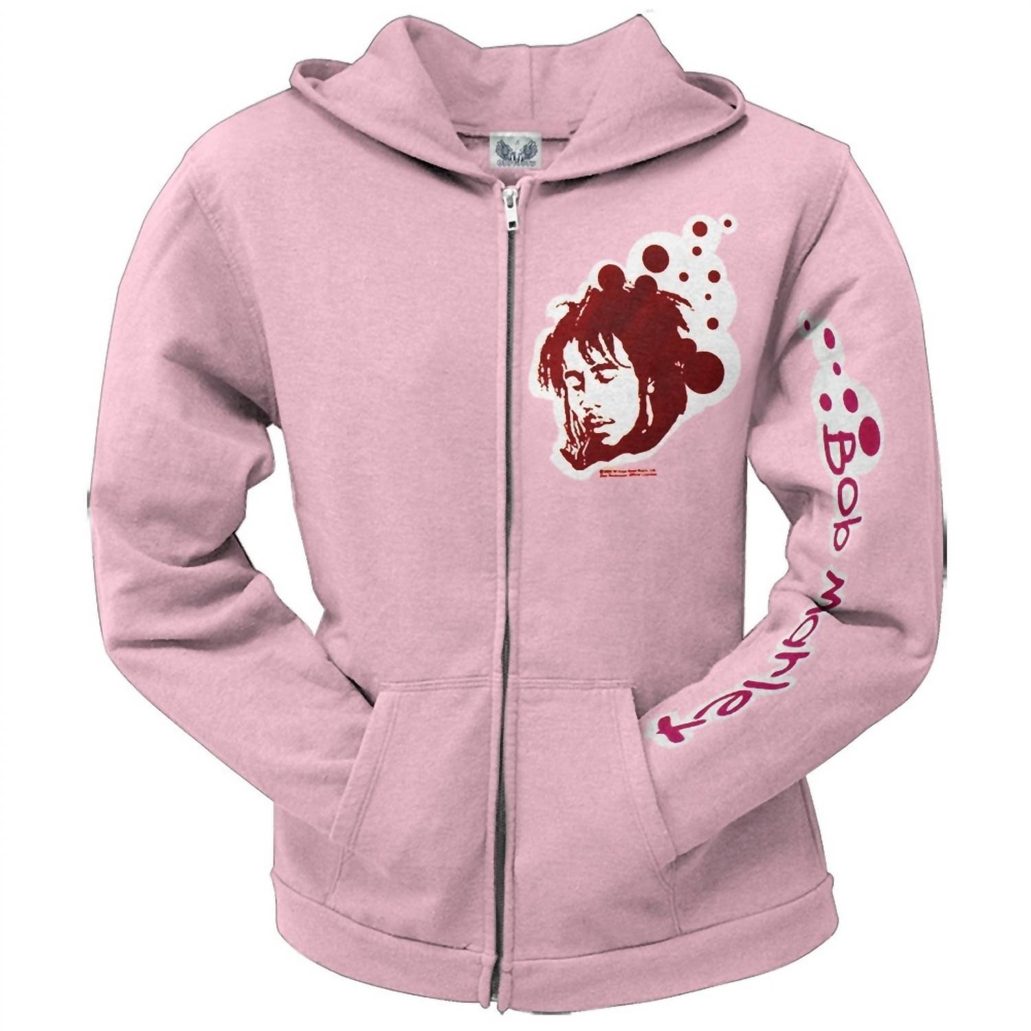 

Женская толстовка с капюшоном Deep Juniors на молнии, розового цвета Bob Marley, розовый