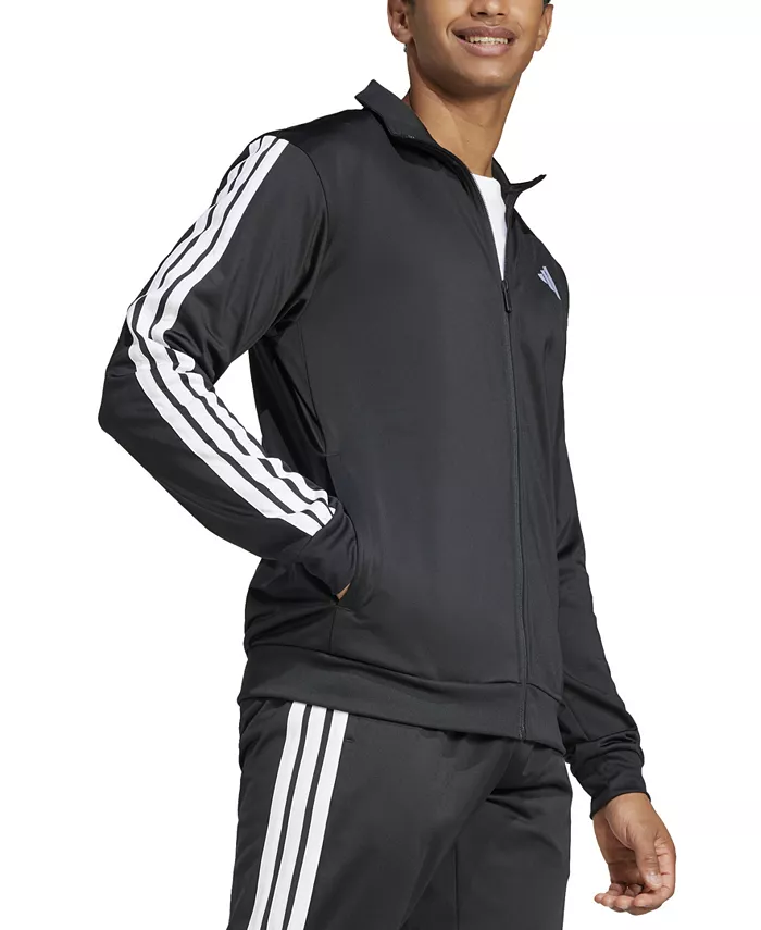 Мужская регулярная толстовка 3 Stripes Tricot adidas, черный — фото 2