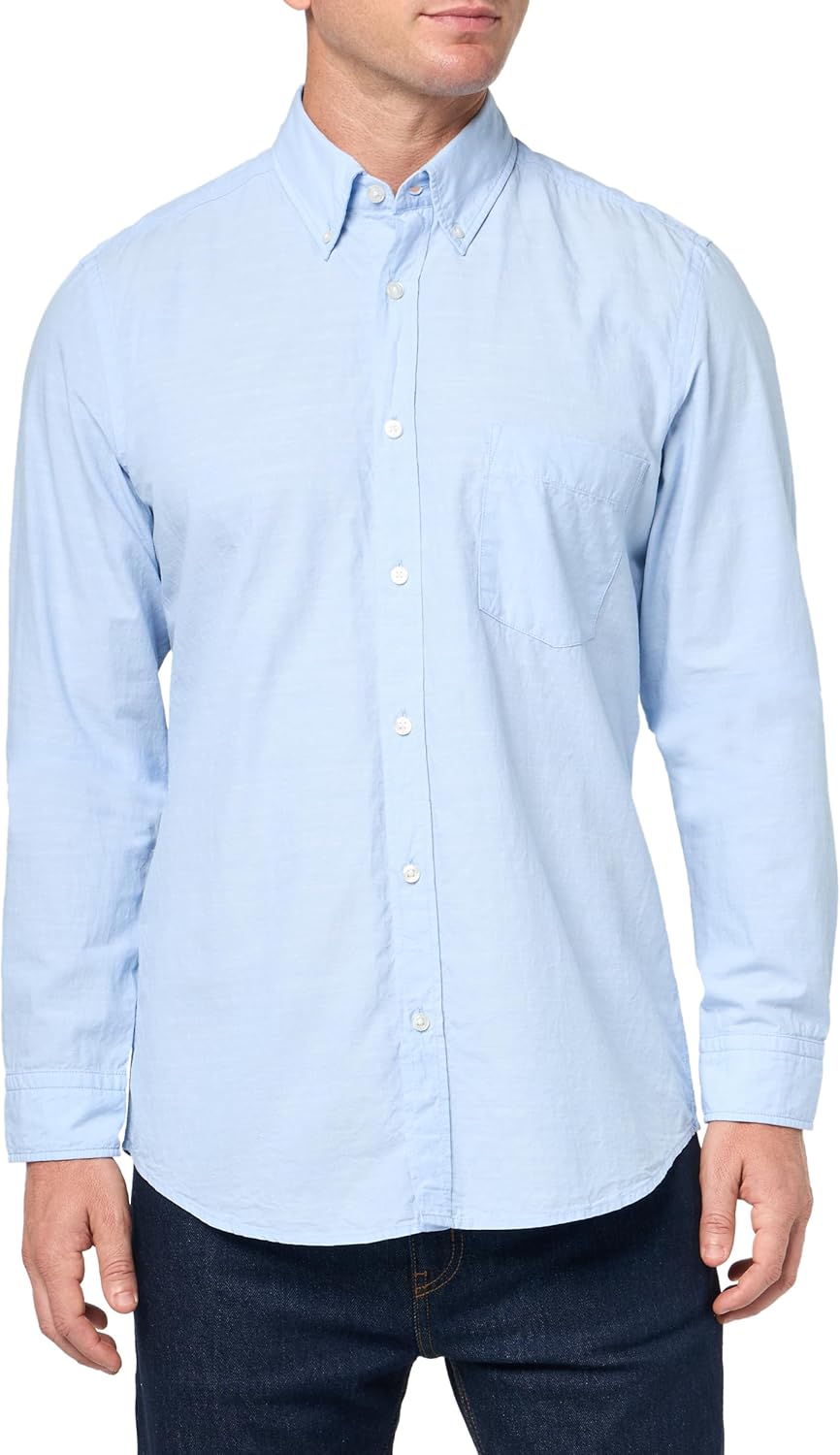 BOSS Мужская рубашка Rickert с длинным рукавом Oxford, Explorer Blue