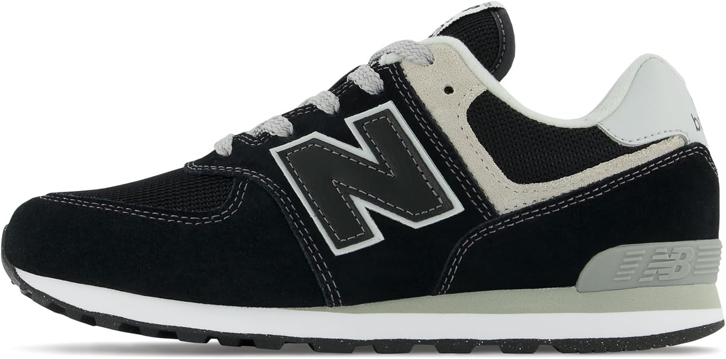 Кроссовки New Balance Kids' 574 V1 на шнуровке, черно-белый — фото 3