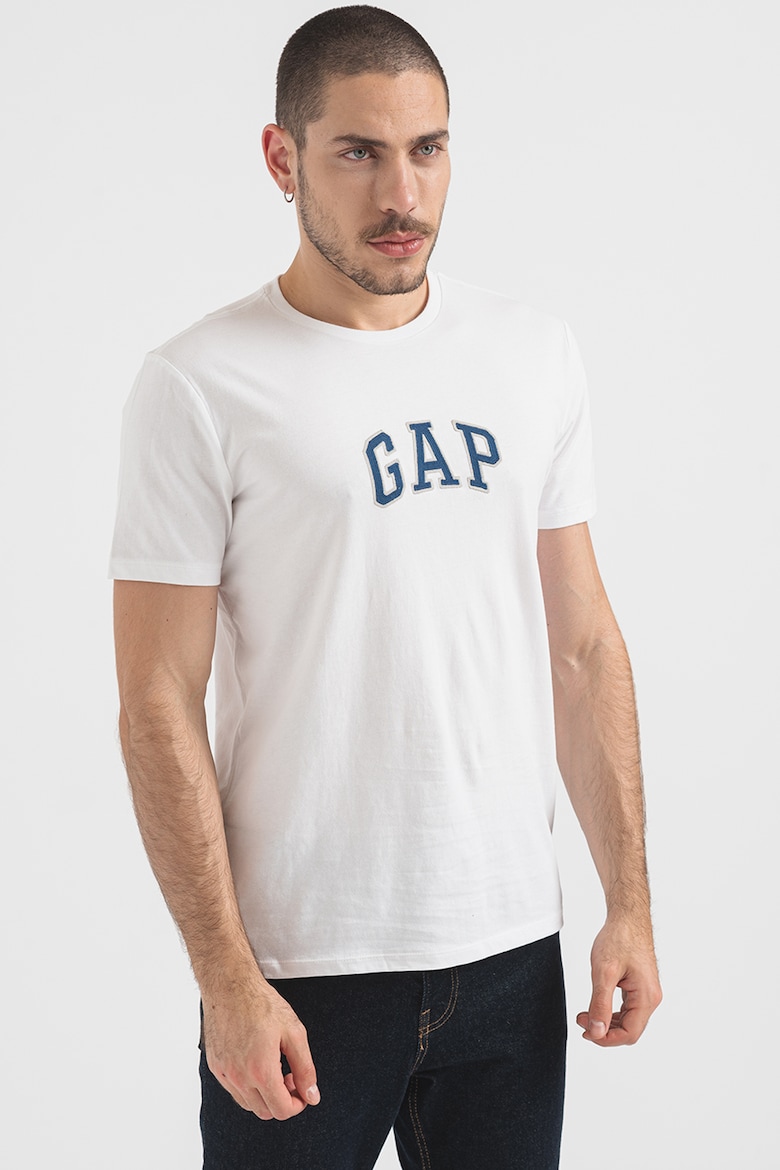 

Хлопковая футболка с вышитым логотипом Gap, белый