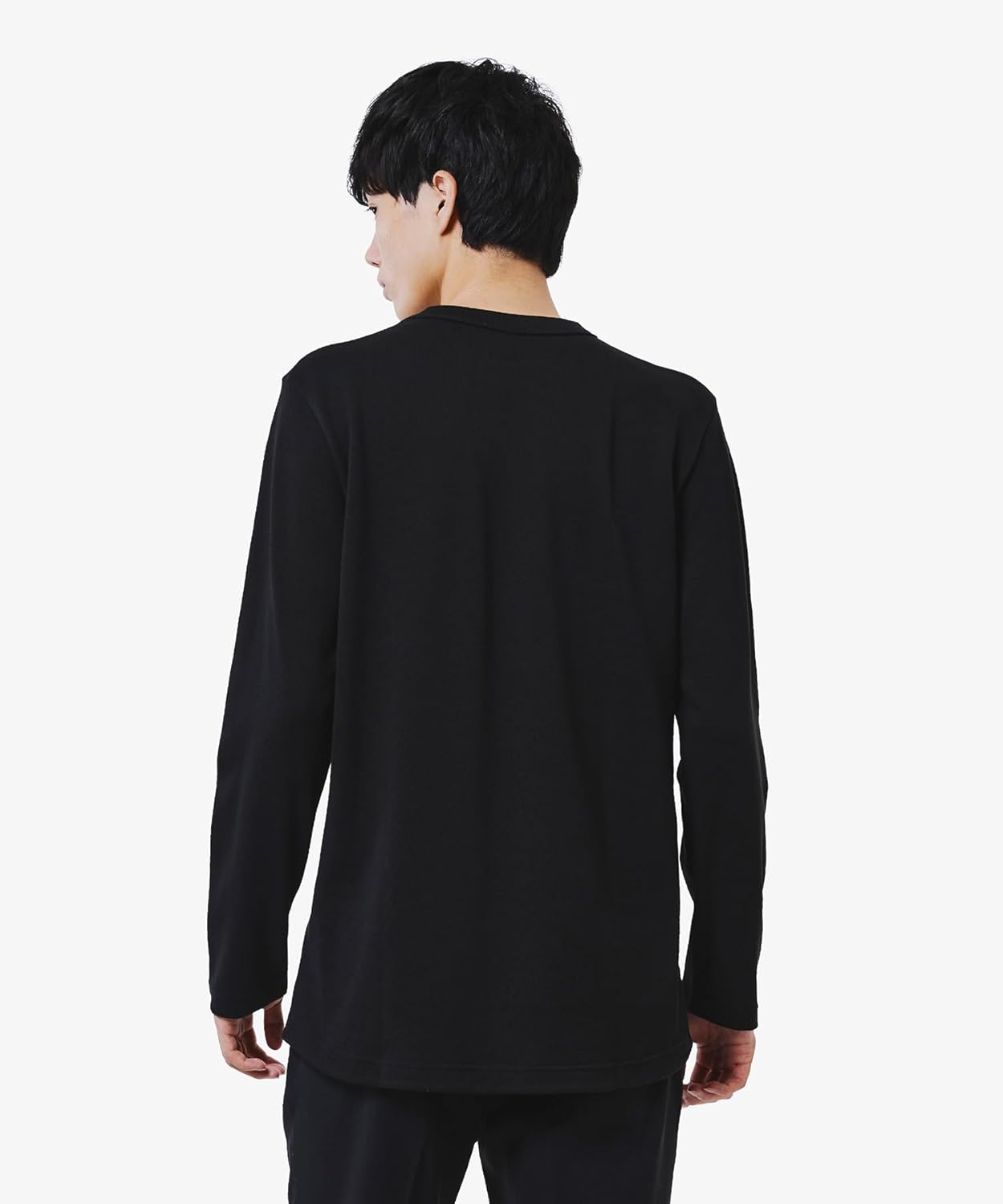 Мужская классическая футболка с длинным рукавом и объемным пике от LACOSTE (Официальная версия), черный — фото 2