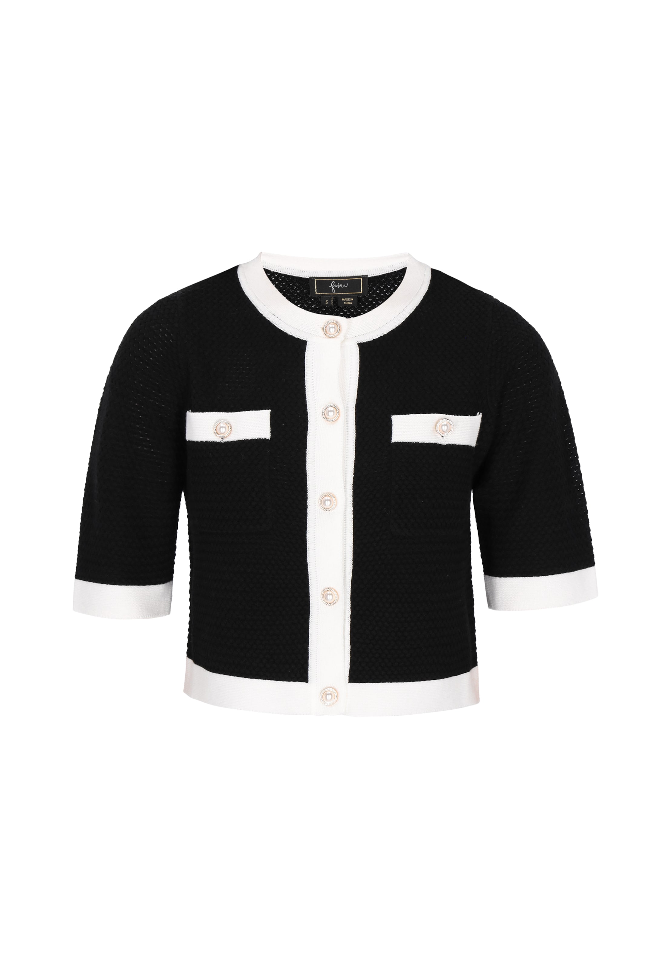 

Faina Вязаный кардиган 'Festive' в черном цвете