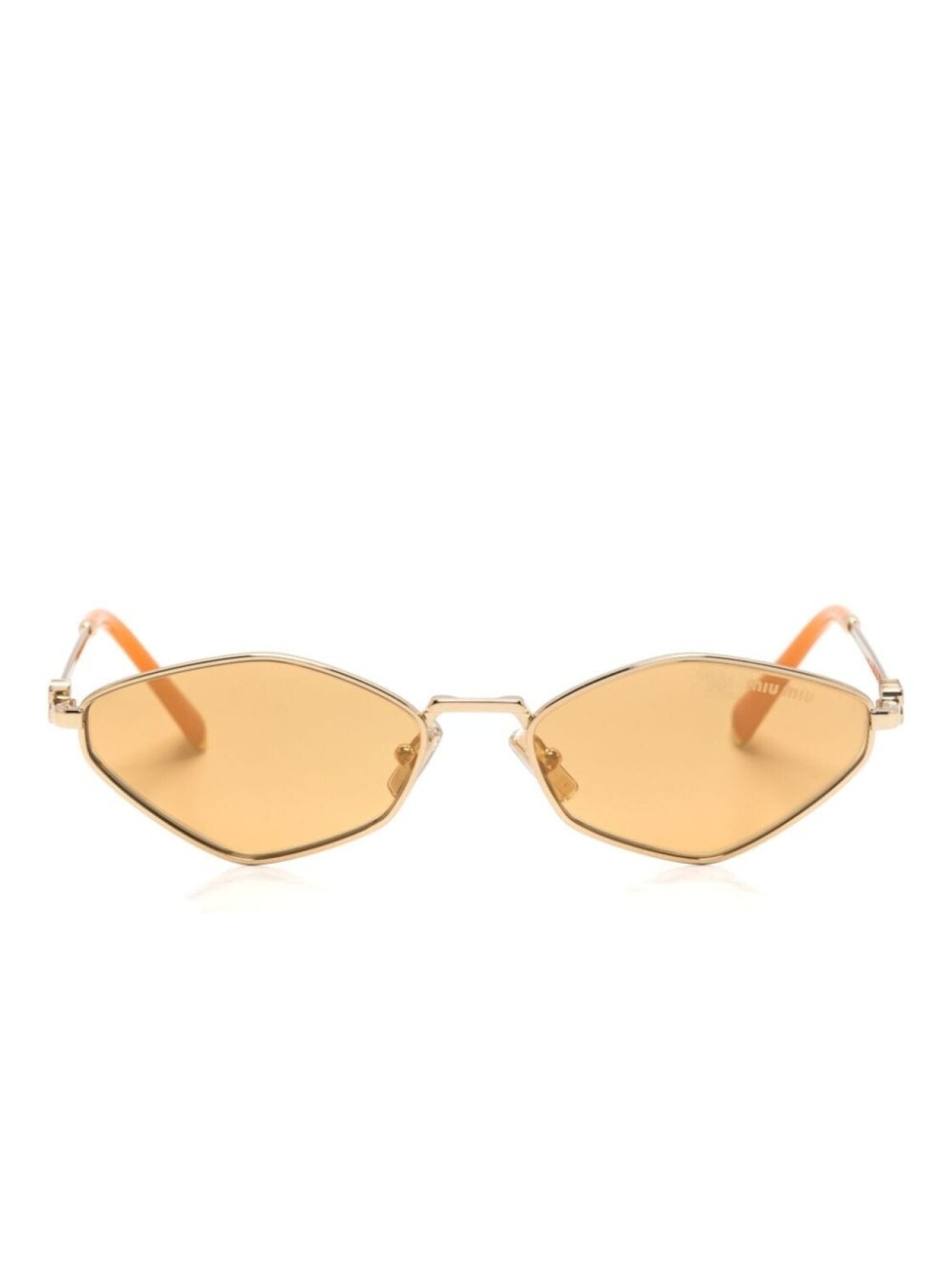 

Miu Miu Eyewear солнцезащитные очки MU56ZS в геометричной оправе, золотистый