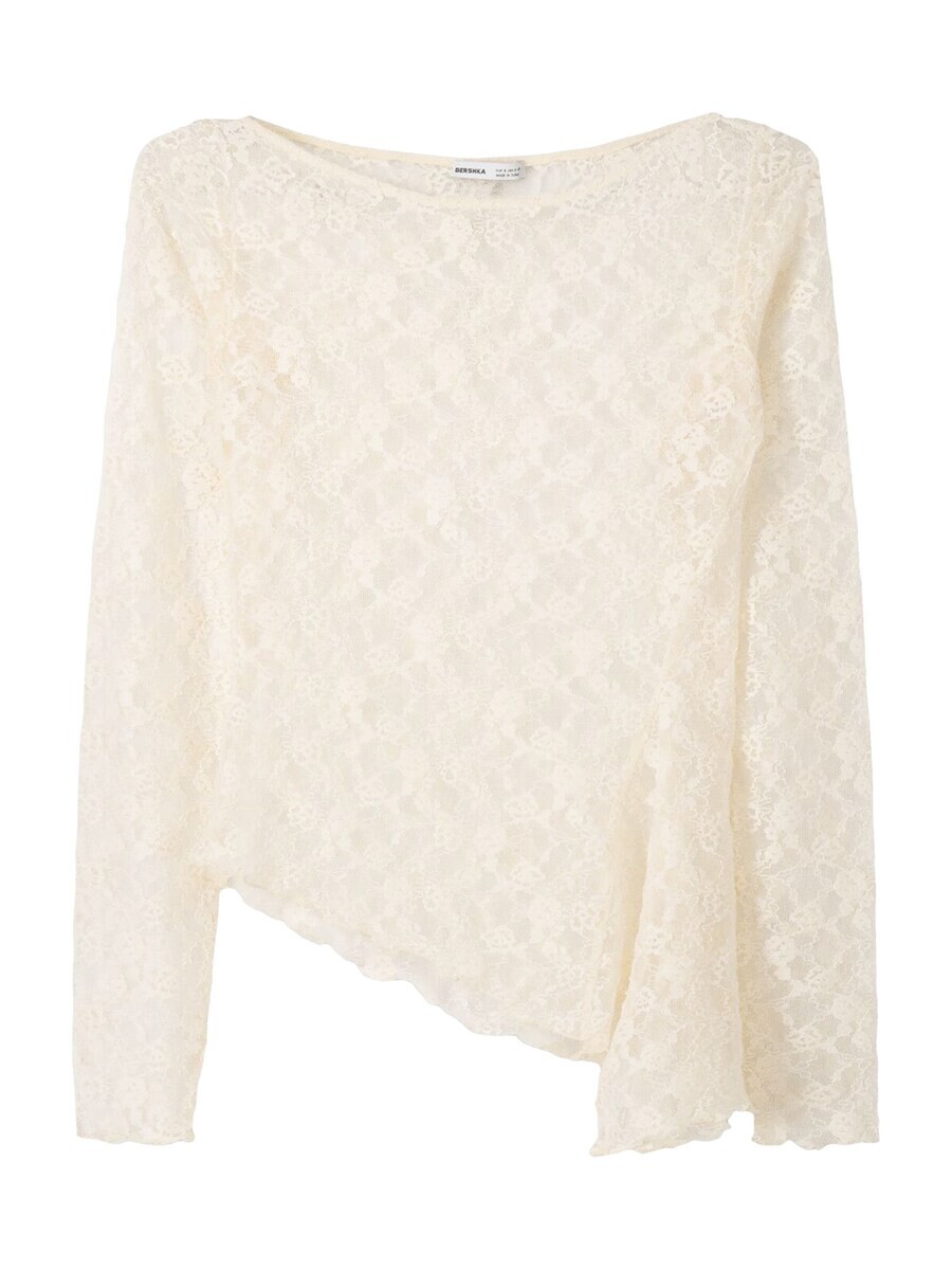 

Лонгслив Bershka Shirt, экрю