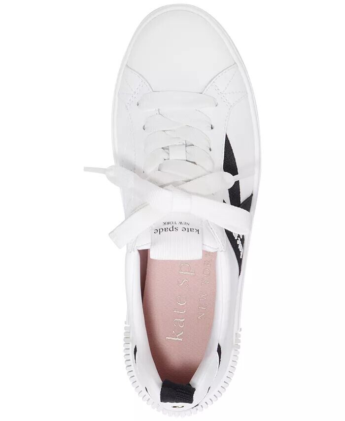 Женские фирменные кроссовки на шнуровке kate spade new york, белый — фото 4
