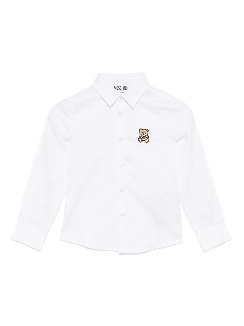 

Рубашка с нашивкой-логотипом Moschino Kids, белый