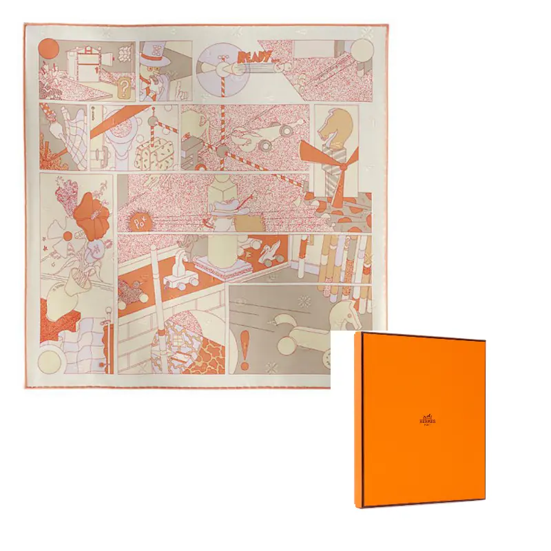 

HERMES Шёлковый шарф, Apricot