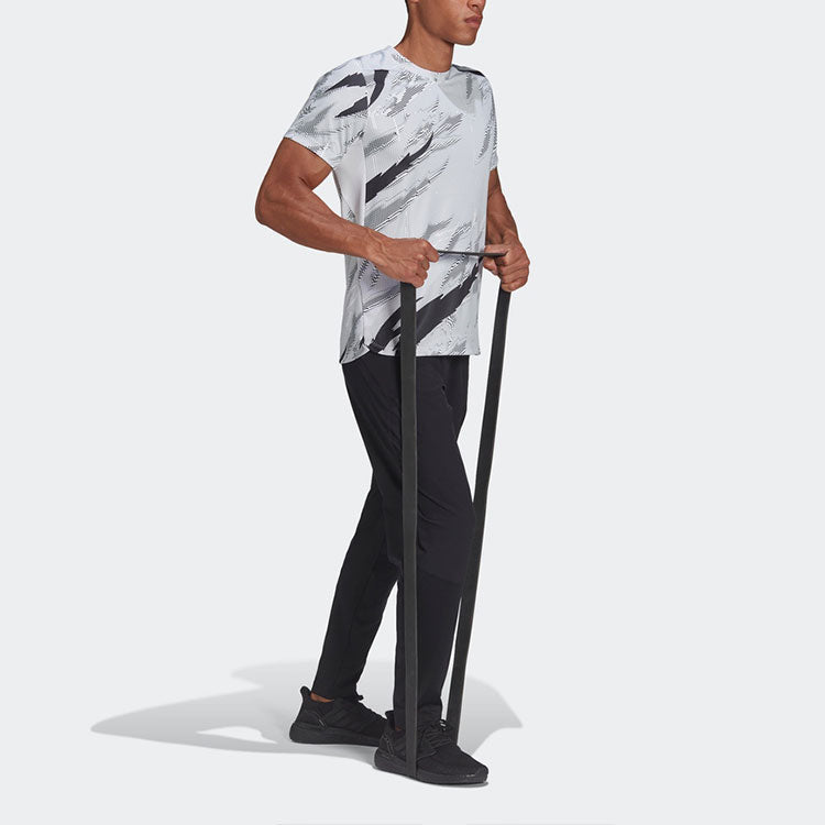 Футболка adidas Training Sports Printing Round Neck Short Sleeve White HB9174 — фото 4
