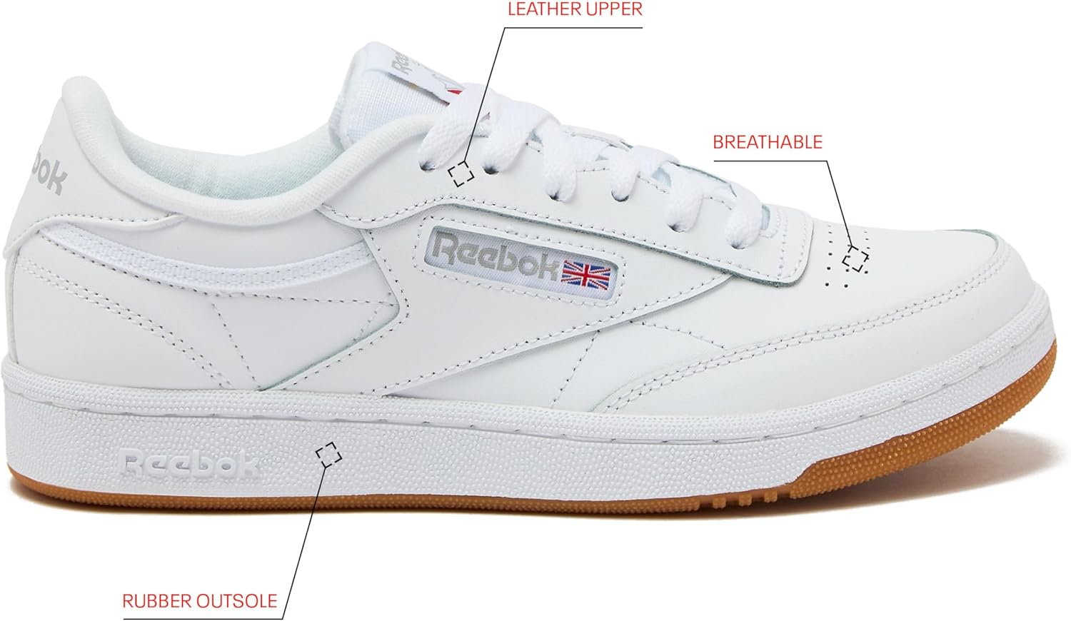 Кроссовки Reebok Club C для девочек и мальчиков, унисекс, для малышей, детей младшего или старшего возраста, белый — фото 2