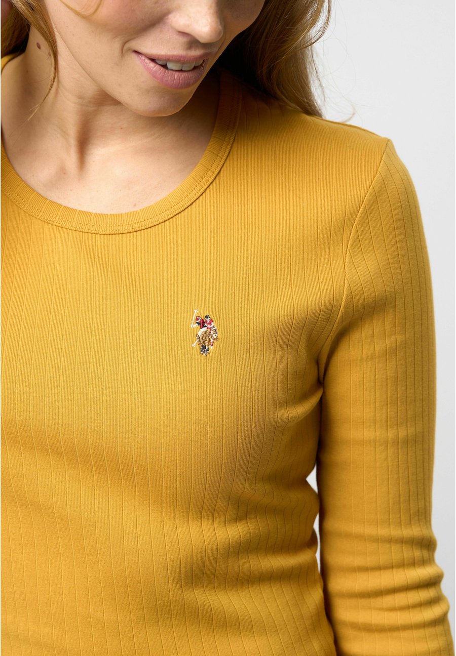 Топ U.S. Polo Assn. Long sleeved top, Honey Gold/Yellow — фото 4