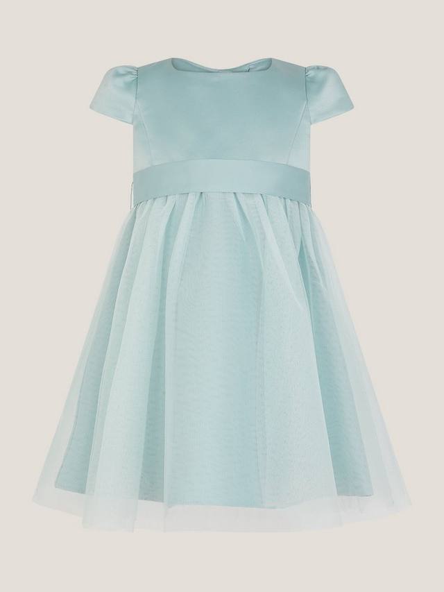 

Детское платье для особых случаев из сатиновой тюли Monsoon, Sage