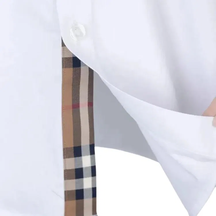 Рубашка мужская Burberry White Moderate, классическая, белый — фото 4
