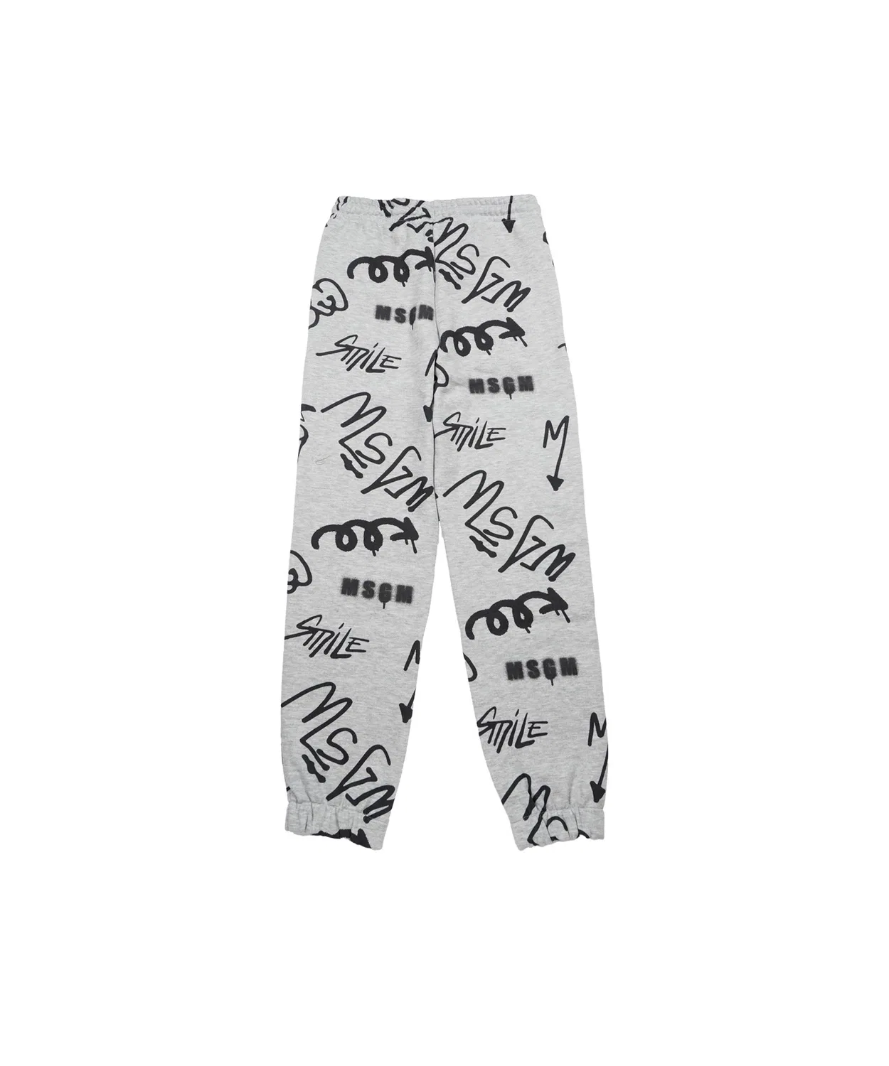 Спортивные брюки MSGM с мультиграффити принтом, светло-серые — фото 2