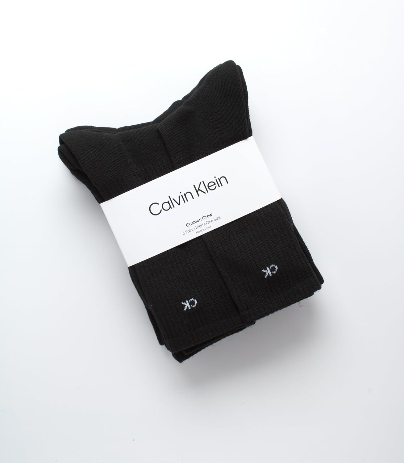 Мужские носки Calvin Klein под повседневную одежду - 6 пар носков из хлопковой смеси с мягкой подкладкой, с усиленной пяткой и носком, не сдавливающей манжетой, Pure Black — фото 2