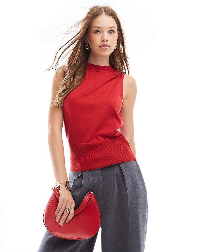 

ASOS DESIGN – красный вязаный топ без рукавов