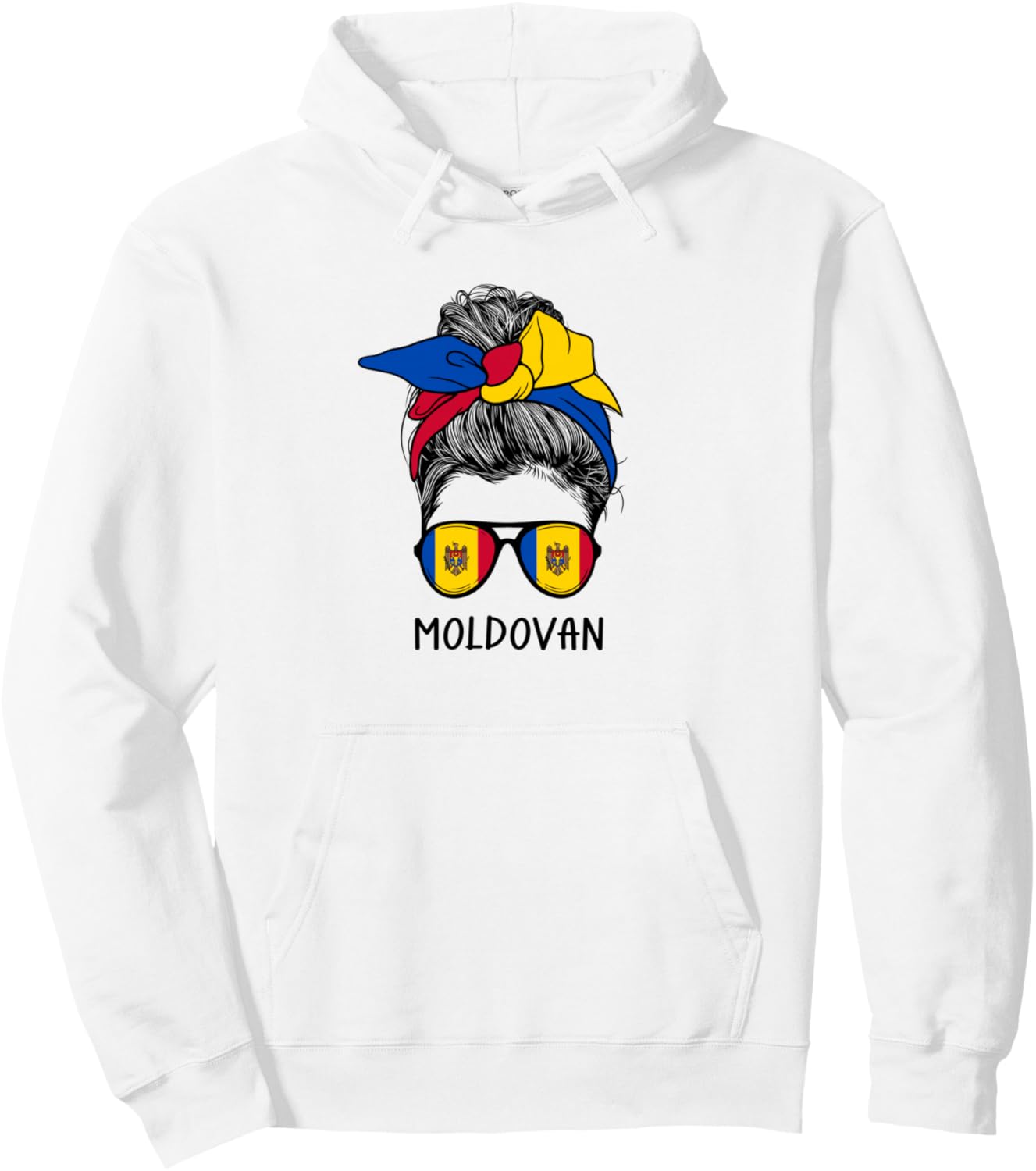 

Молдавская девушка Молдавское наследие Толстовка с флагом Молдовы Messy Bun Matching Novelty Outfits ..., белый