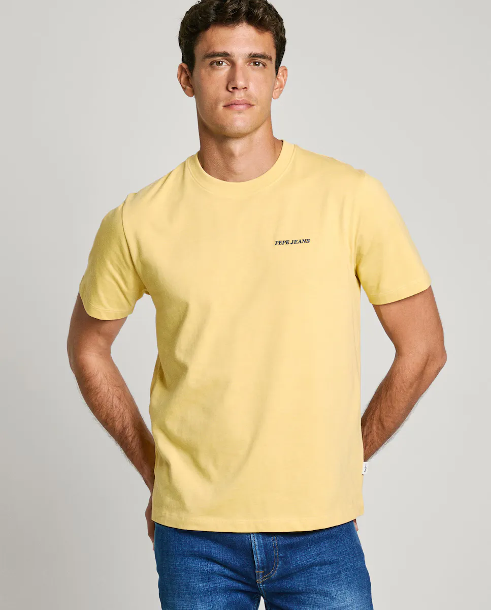 

Мужская футболка с коротким рукавом и принтом Pepe Jeans, жёлтый