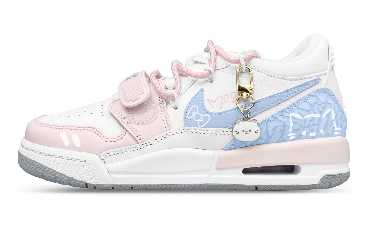 

Legacy 312 Low top детские скейтбординговые кроссовки розовый синий подростки Jordan, белый