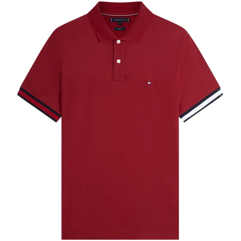 Поло с полосками по краю Tommy Hilfiger, Red XIT