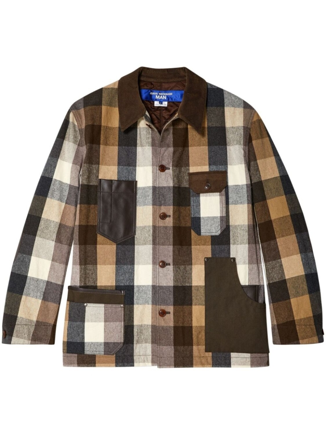 

Junya Watanabe MAN клетчатая рубашка куртка, коричневый
