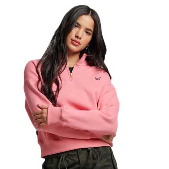 

Толстовка Superdry Essential Half Zip, розовый