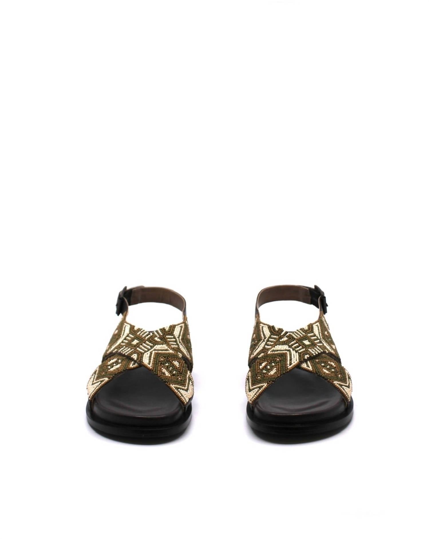 Женские сандалии Mali Beaded Sandal в нейтральных многоцветных тонах Free People, цвет neutral multi — фото 3