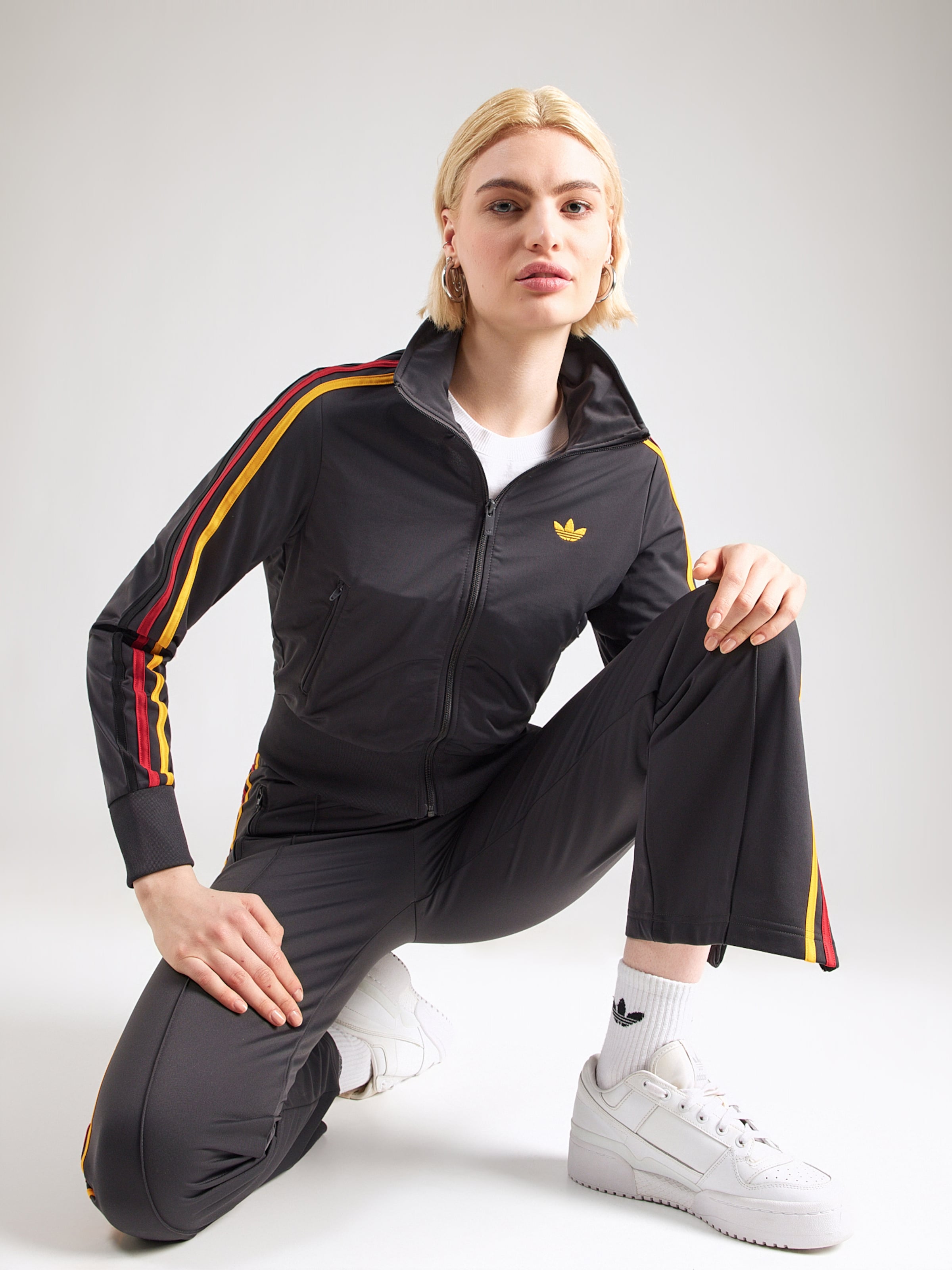 Adidas Originals Толстовка с молнией 'Firebird Classic' в черном цвете — фото 3