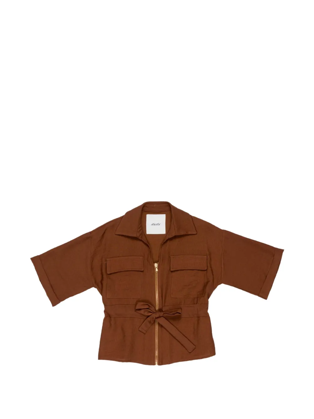 

Куртка с молнией и завязками-стяжками Miss Grant Kids, коричневый