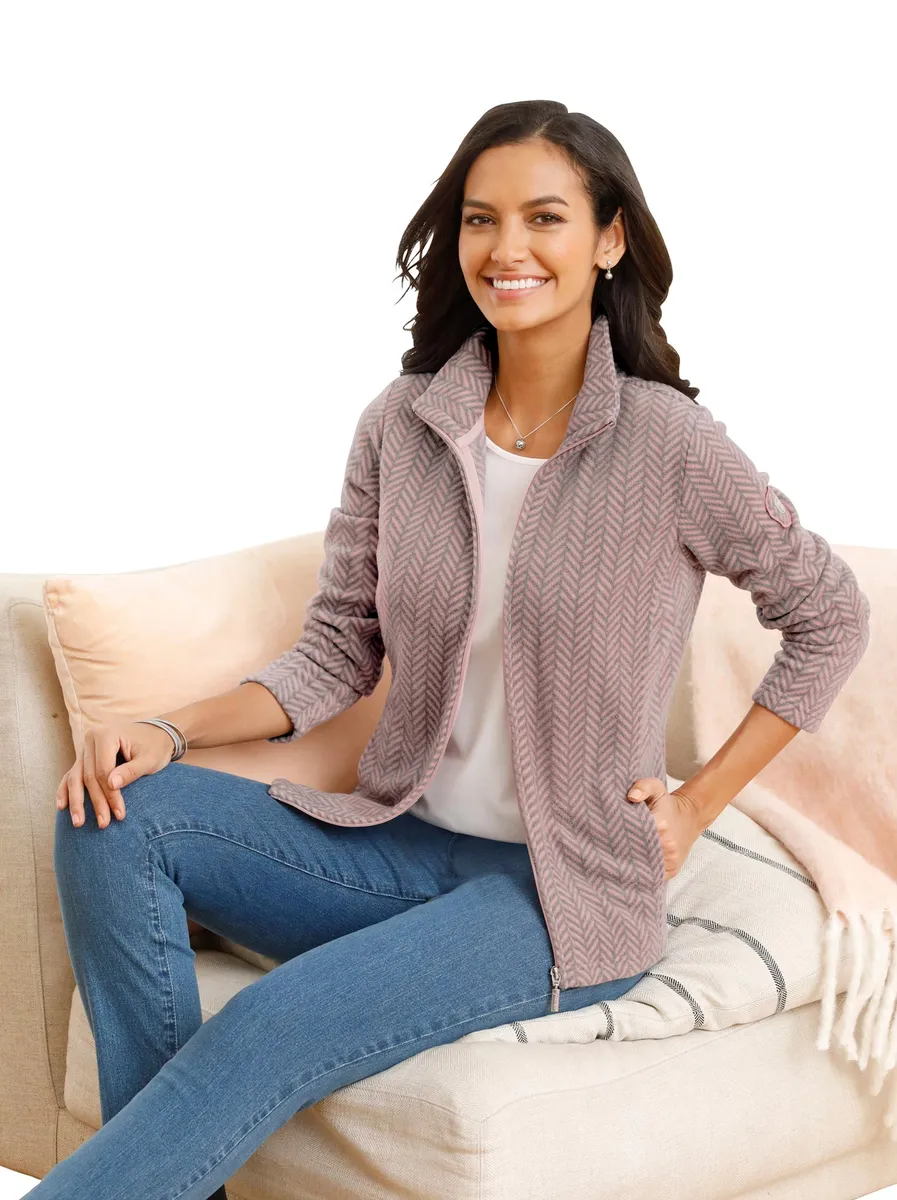 

Повседневный образ флисовая куртка Casual Looks, розовый