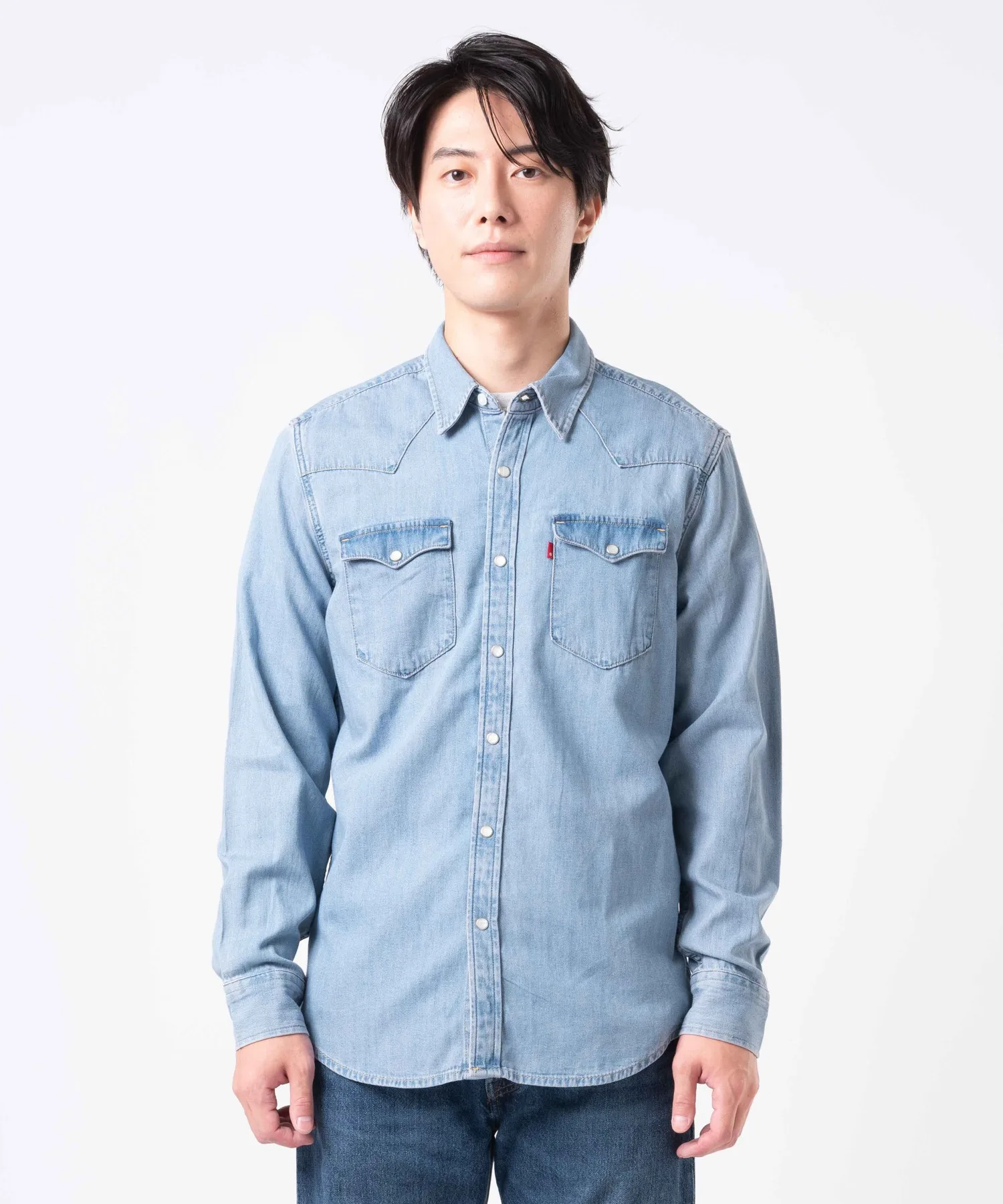Мужская рубашка джинсовая классическая Levi's Western Shirt светло-индиго