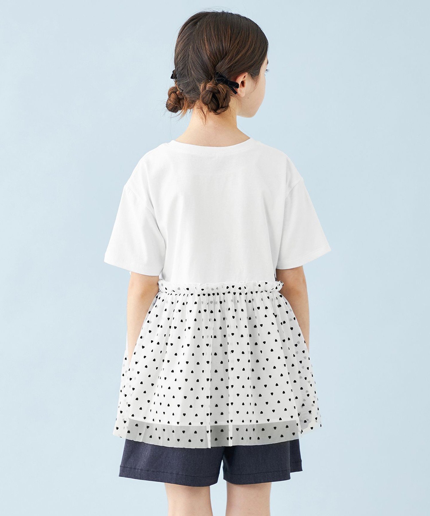 Футболка Футболки разных расцветок [110-150 см] Unfilo, Off-white [Tulle hem] [101] — фото 3