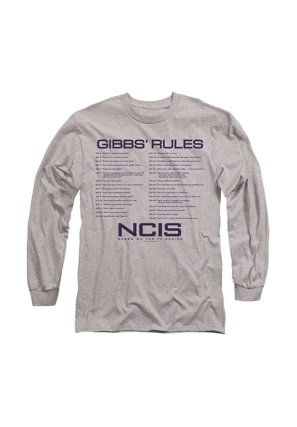 

Футболка с принтом NCIS GIBBS RULES Cotton Soul, серый