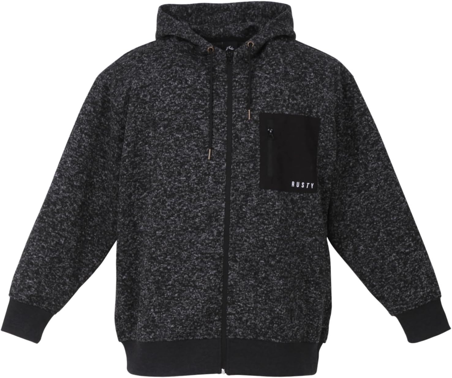 

Мужская толстовка с капюшоном Rusty из трикотажного флиса на молнии, угольно-серый вереск