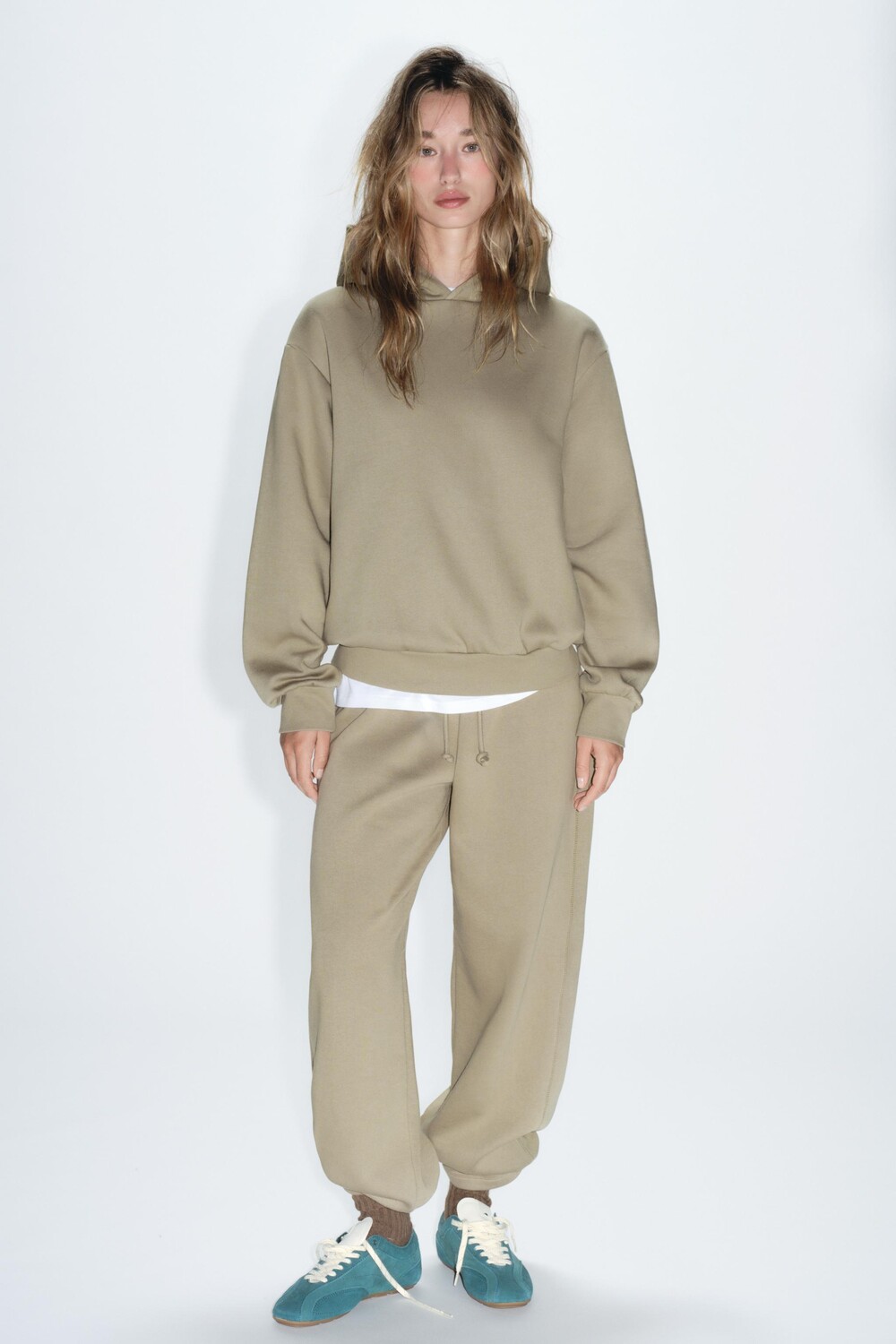 

Прямые плюшевые брюки ZARA, кэмел