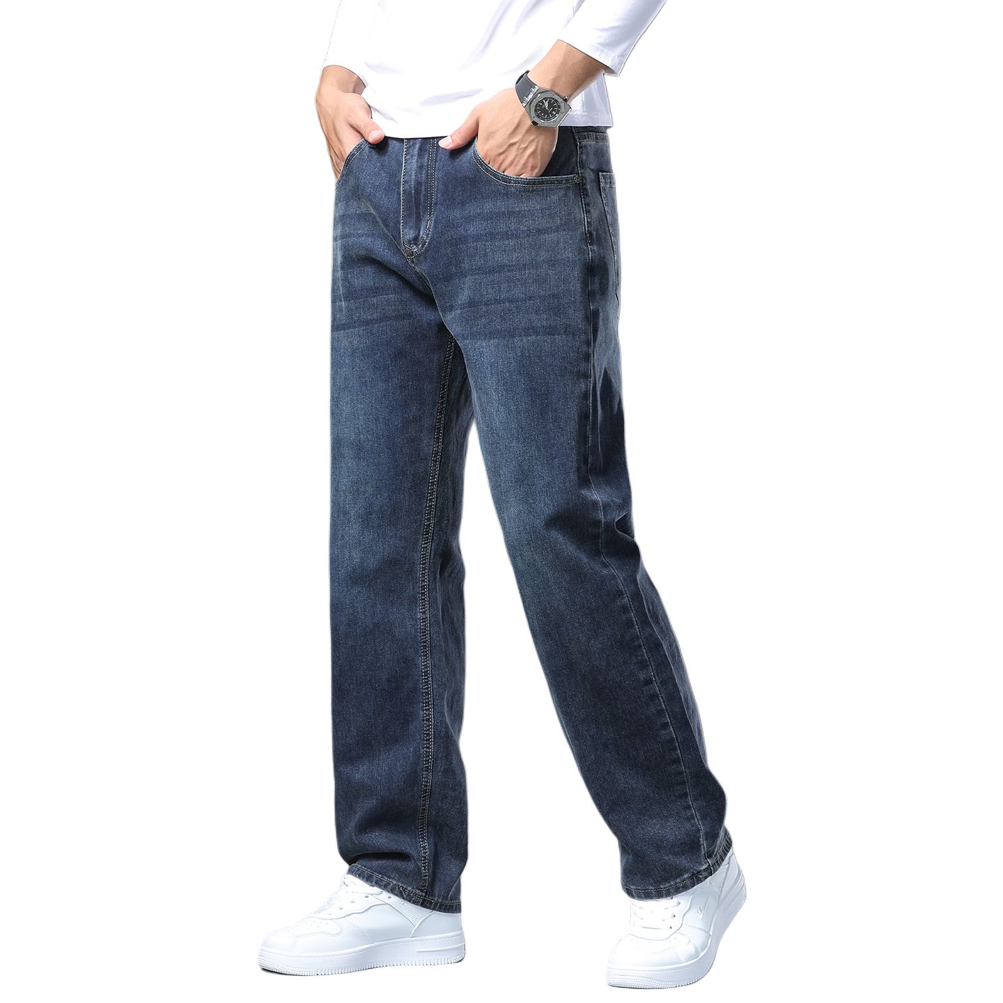 

Джинсы мужские Moderate Straight Fit Jeep, синий серый fleece-lined