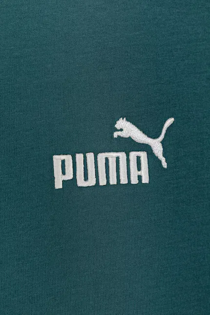 Футболка хлопковая с логотипом ESS Small No. 1 Puma, бирюзовый — фото 3