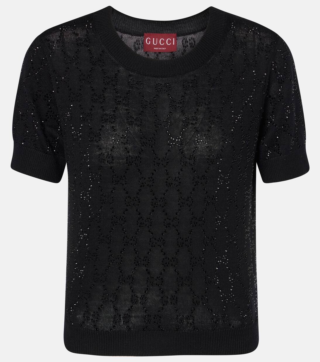 

Шерстяной топ GG Crystal Gucci, черный