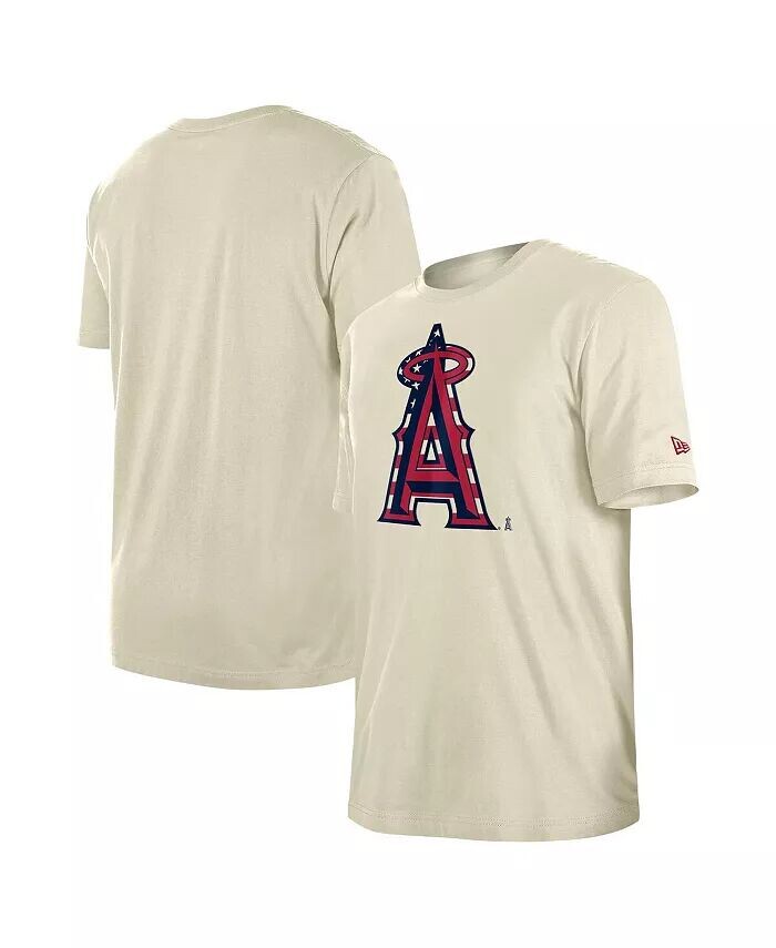 

Мужская кремовая футболка с принтом флага Los Angeles Angels 4th of July New Era