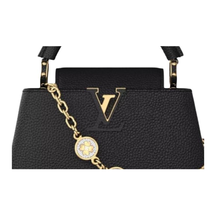 LOUIS VUITTON Сумка через плечо из телячьей кожи Taurillon, кроссбоди, маленькая женская сумка, черная — фото 3