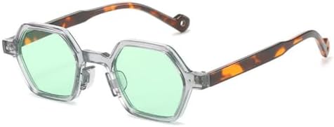 

Солнцезащитные очки в ретро-оправе 2027 года для женщин и мужчин, многоугольные солнцезащитные очки, модные очки для вождения, защита от УФ-излучения UV400 MTZJH, Transparent Green