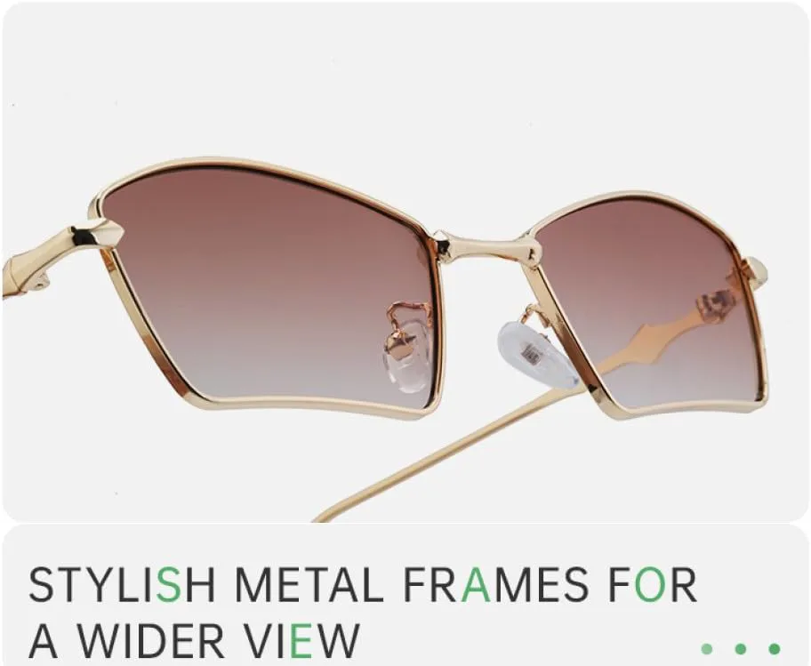 

Солнцезащитные очки в металлической оправе прямоугольной формы для женщин, роскошные ретро-очки неправильной формы, модные солнцезащитные очки TYUVIVO, C2 Blackgray