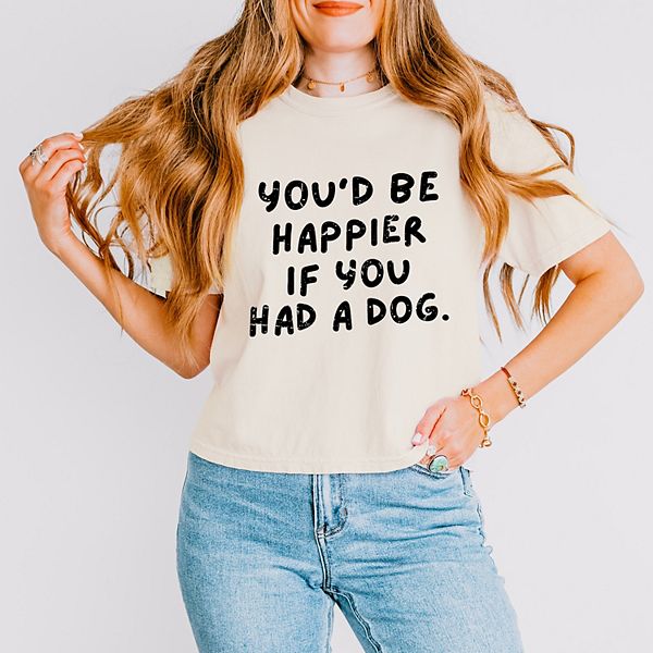 

Футболка с принтом "Ты была бы счастливее, если бы у тебя была собака" Simply Sage Market, Ivory, Зеленый, Футболка с принтом "Ты была бы счастливее, если бы у тебя была собака" Simply Sage Market, Ivory