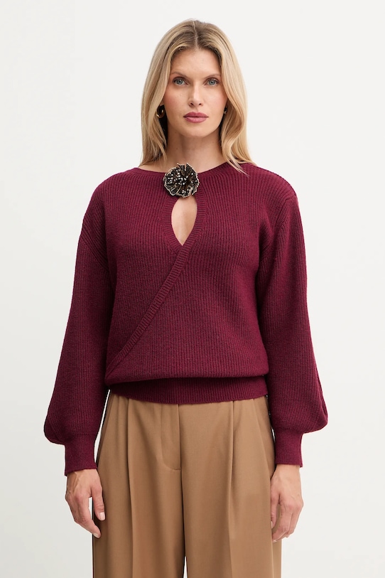

Свитер из смесовой шерсти Simona Corsellini, бордовый