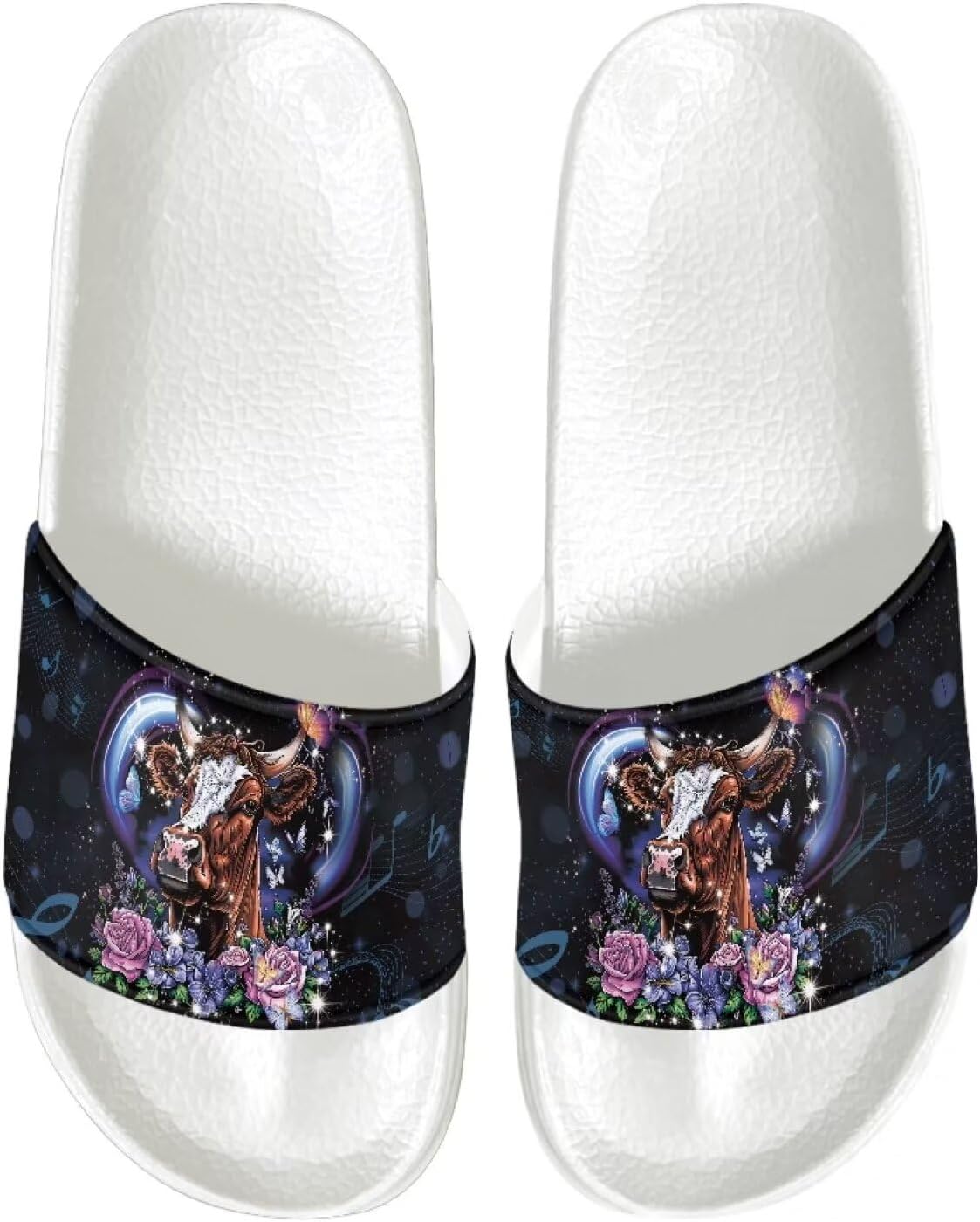 

Женские шлепанцы JUDENTIDOS, нескользящие летние тапочки для дома для девочек, шлепанцы на плоской подошве, Heart Horse Floral
