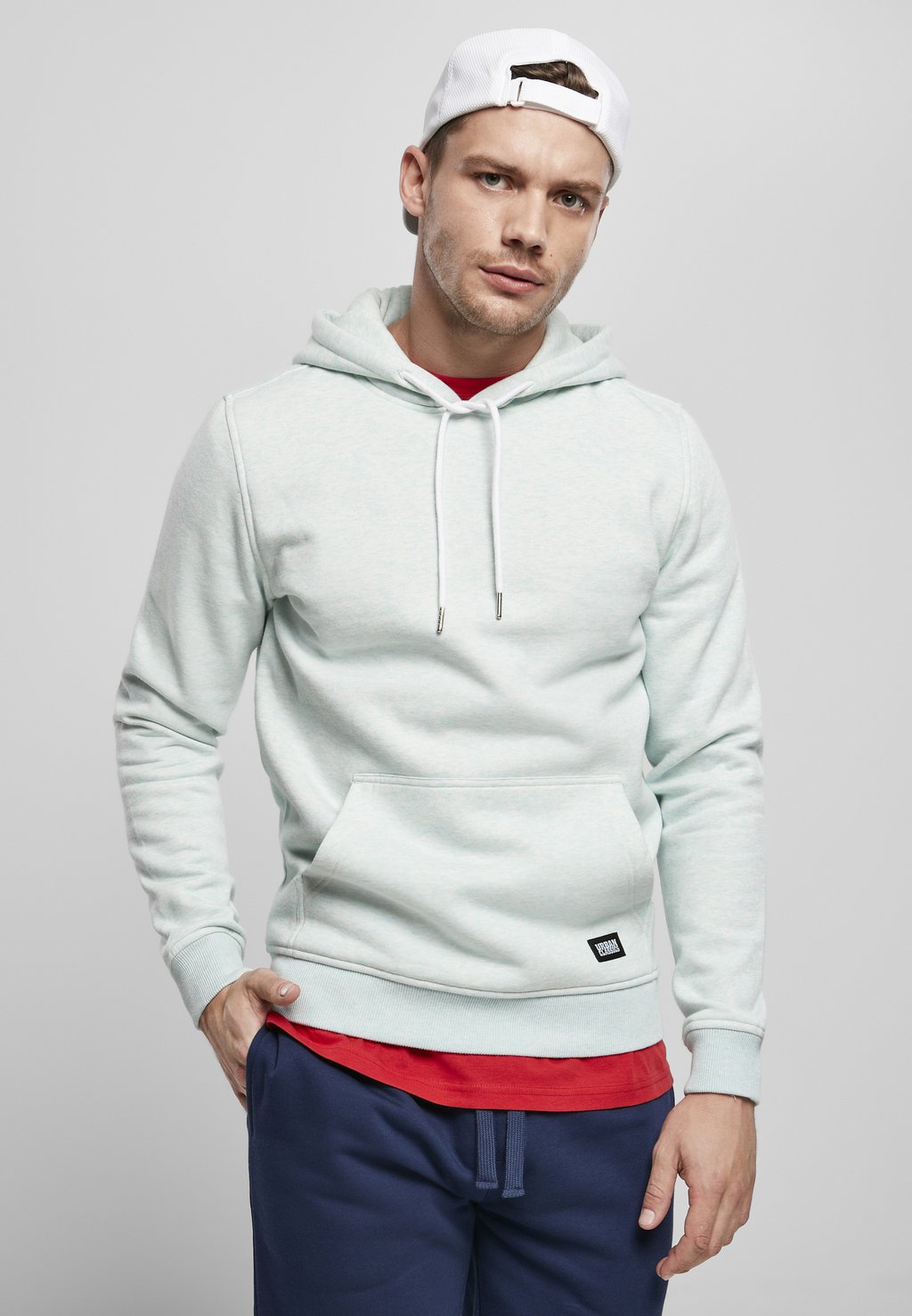 

Толстовка с капюшоном Basic Melange Hoody Urban Classics, цвет aqua melange