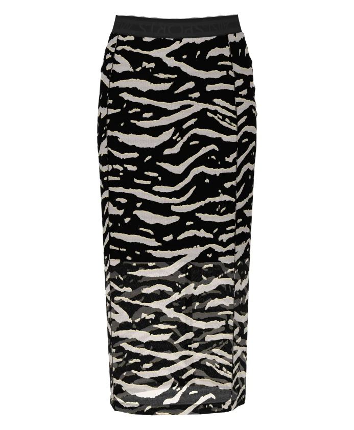 

Сетчатая юбка с животным принтом Marc Cain, черный