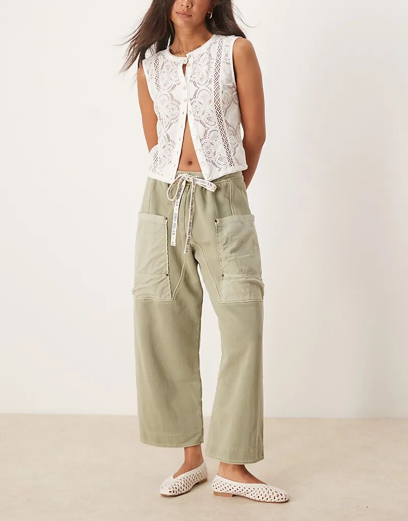 

Трикотажные брюки Free People Jet Set в цвете «масляно-зеленый»