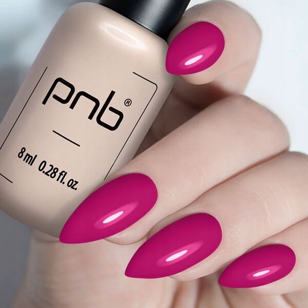 Гибридный лак для ногтей фуксия фетиш 376, 8 мл Pnb, цвет 376 fuchsia fetish — фото 4